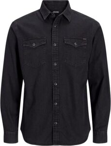 Mens Long Sleeve Denim Shirt Top